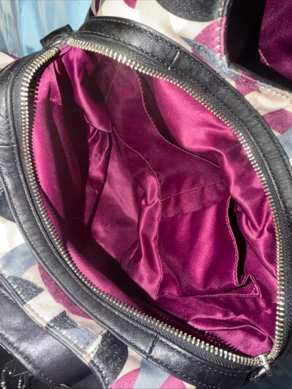 Vintage COACH MAGGIE OP ART HOBO PURPLE CHAINLINK SATCHEL HANDBAG F0967-14420 - Picture 4 of 10